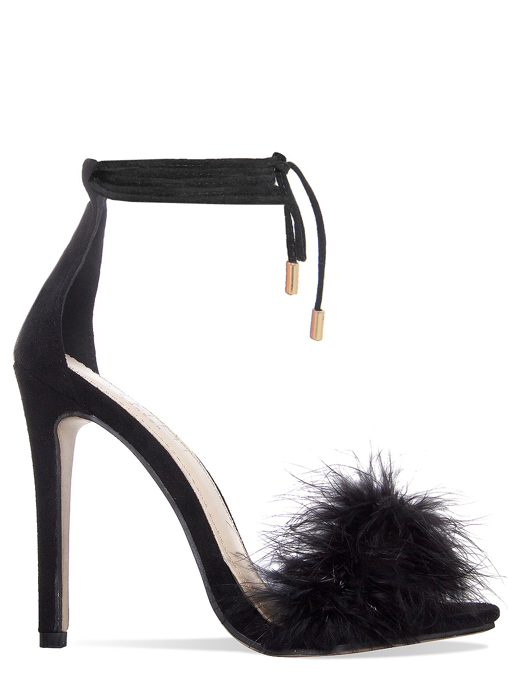 Buy Richealnana Women's Ankle Strap Lace Up Gladiator Strappy Fluffy  Marabou Feather Block Chunky High Heels Party Sandals Black Size 9 Online  at Lowest Price Ever in India | Check Reviews &
