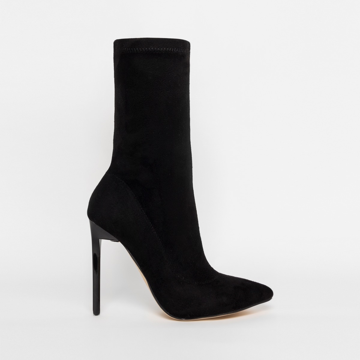 Lucinda Black Suede Stiletto Ankle Boots