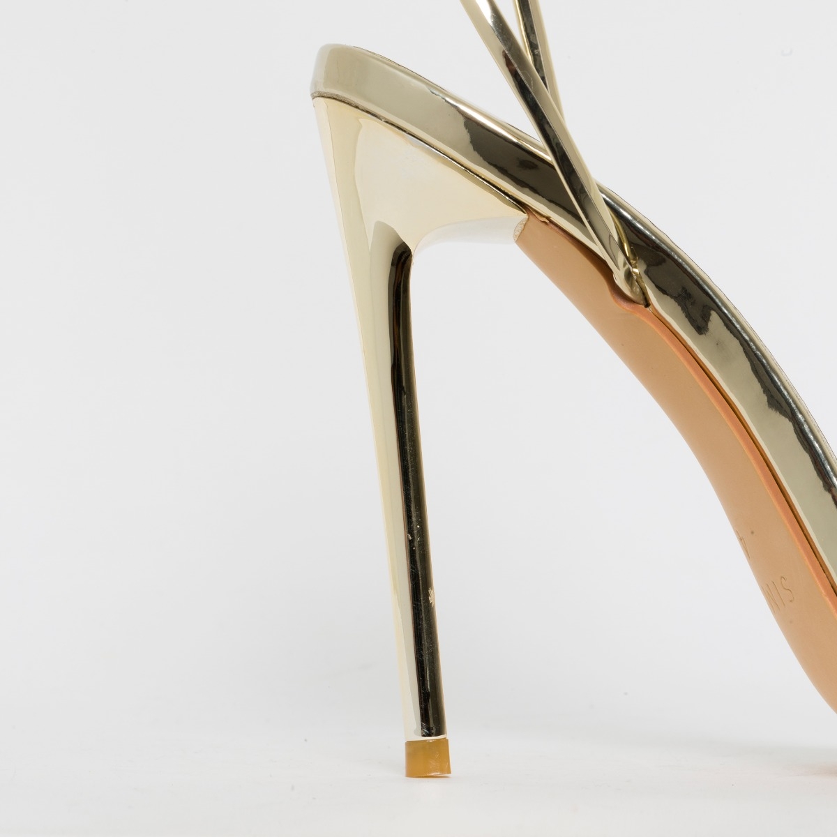 Whitney Gold Mirror Tie Up Stiletto Heels