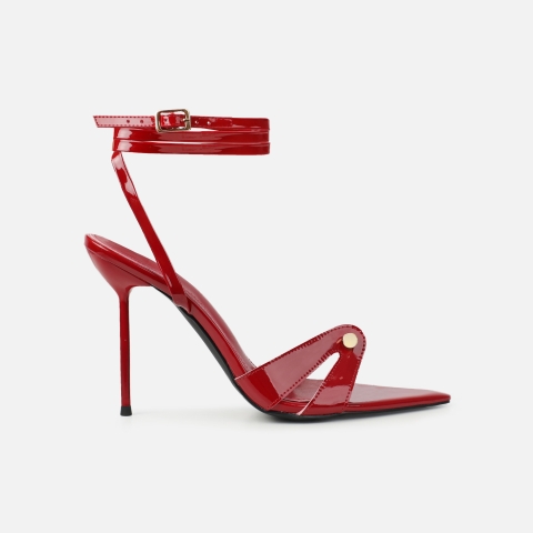 Ebby Dark Red Patent Stiletto Heels | SIMMI London