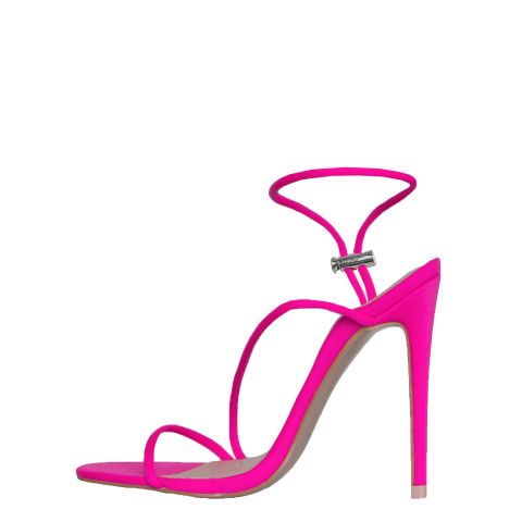 Cherry Neon Pink Strappy Toggle Heels