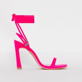 Sonia X Fyza Lit Pink Lycra Lace Up Heels