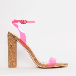cerise pink block heel shoes