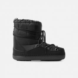 Snow Black Padded Lace Up Ankle Snow Boots