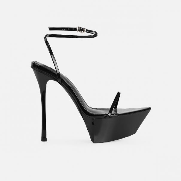 Asiaa Black Patent Platform Stiletto Heels | SIMMI London