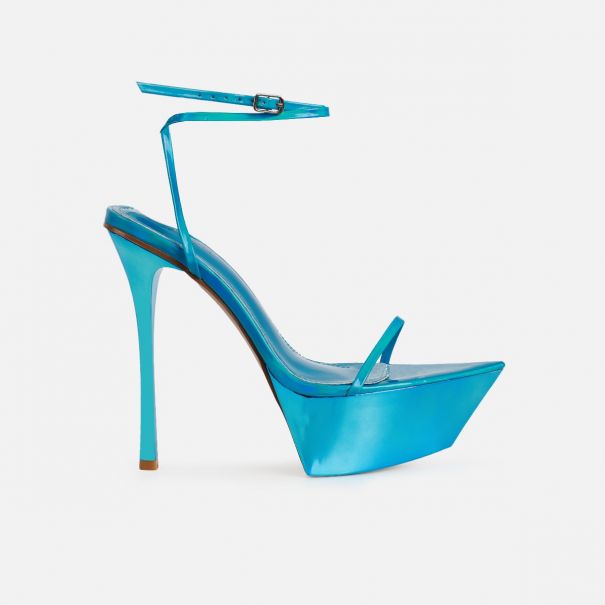 Asiaa Blue Metallic Platform Stiletto Heels | SIMMI London