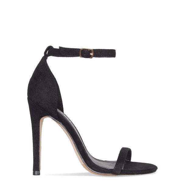 Lexi Black Suede Barely There Stiletto Heels