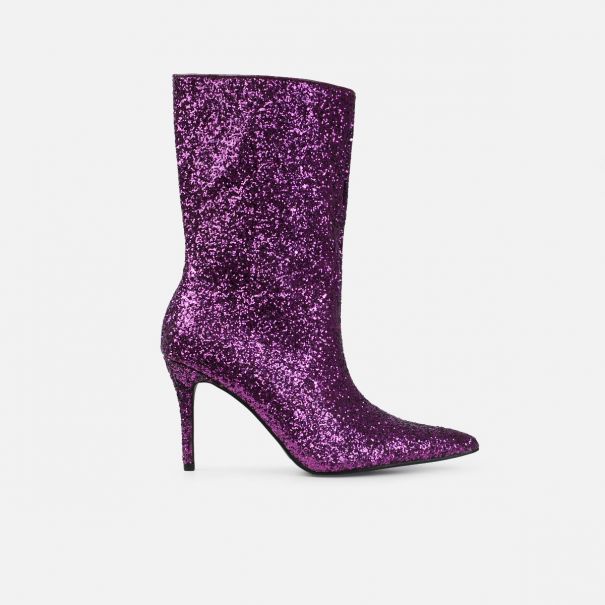 Houda Purple Glitter Ankle Boots | SIMMI London