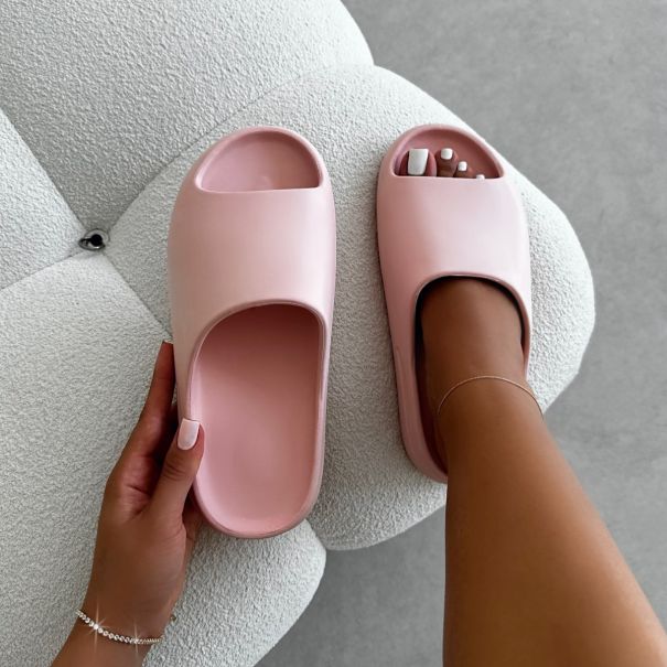 Sand Pink Moulded Sliders | SIMMI London