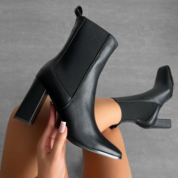 Tennessee Black Block Heel Ankle Boots | SIMMI London