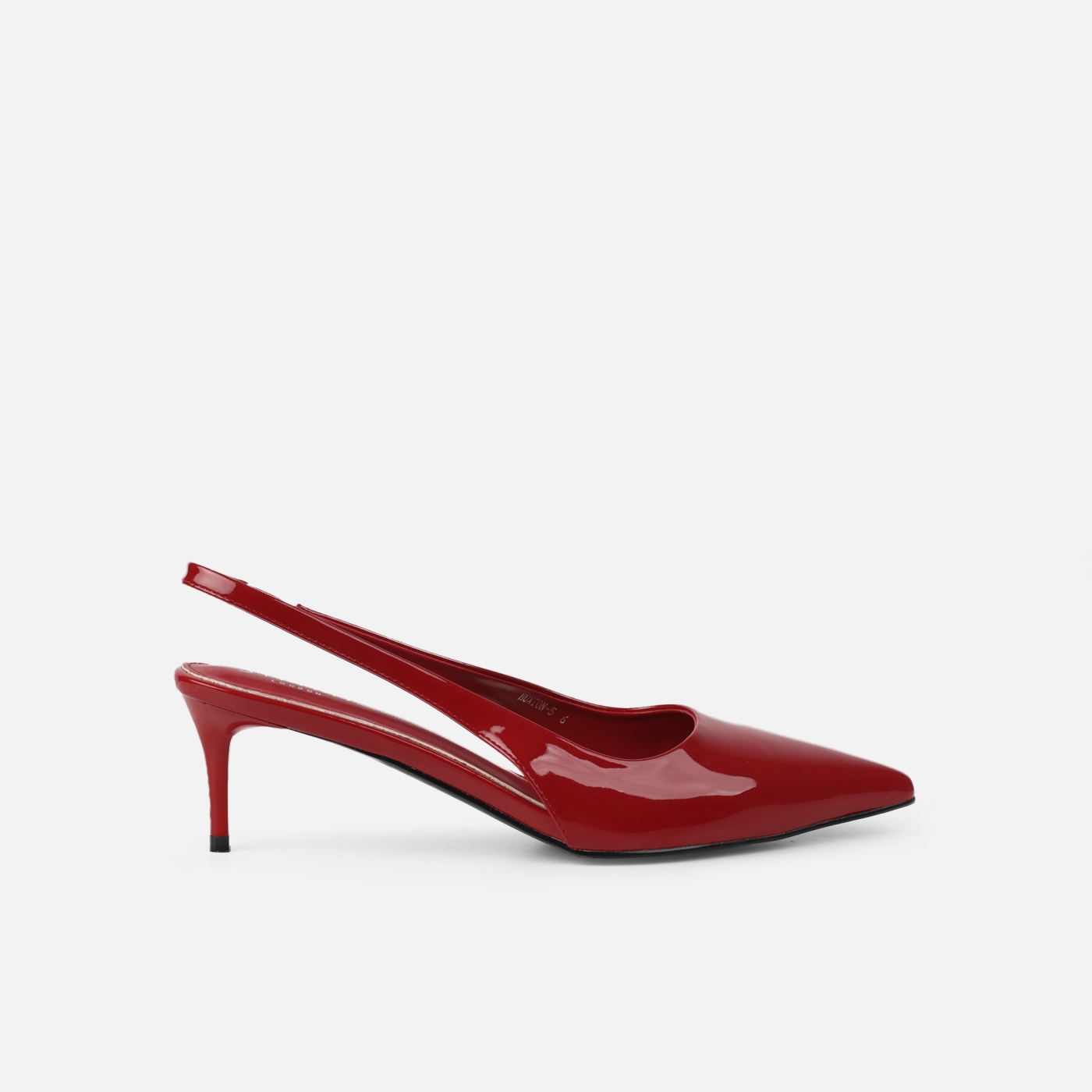 Cecily Dark Red Patent Low Sling Back Court Shoes | SIMMI London
