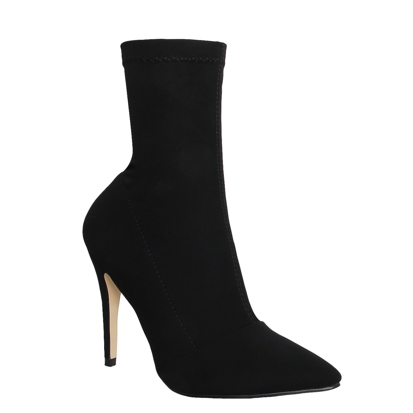 Tegan Black Suede Pointed Toe Ankle Boots